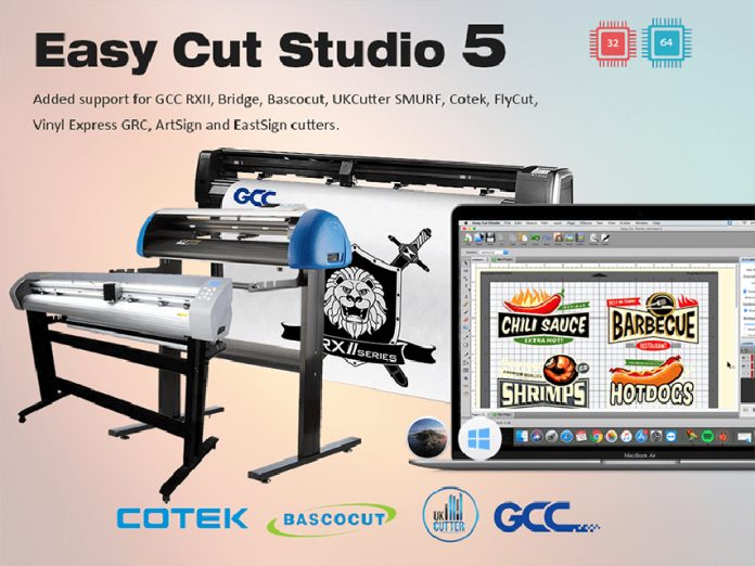 Easy Cut Studio Releases Version 5 with More Cutter Support Sign