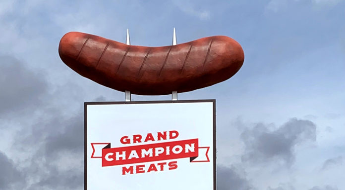 Giant Bratwurst Sign Grand Champion Meats